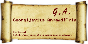 Georgijevits Annamária névjegykártya